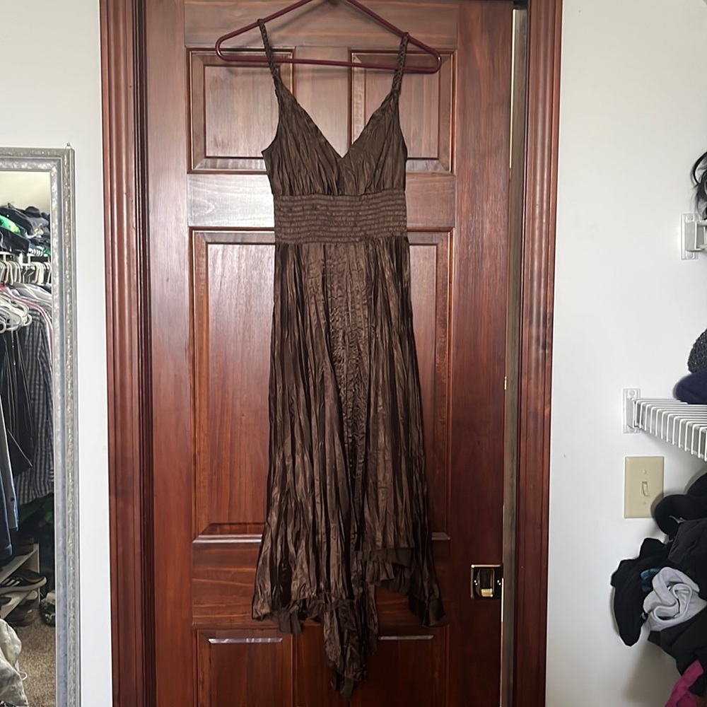 Brown crinkle dress